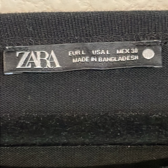 Zara Women's Shirt Large Black Cotton & Demin Whimsigoth Contemporary - Picture 6 of 11